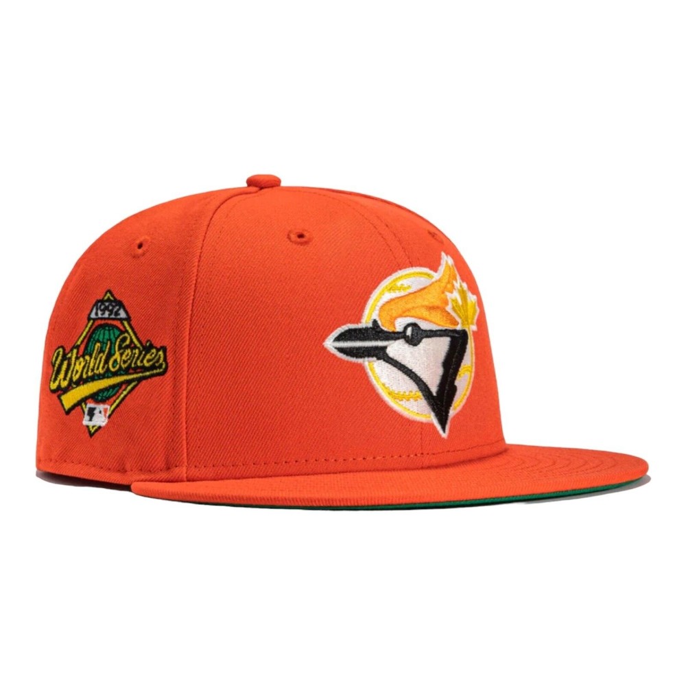 7 3/8" - New Era 59Fifty Jack O Lantern Toronto Blue Jays 1992 Patch Hat Orange